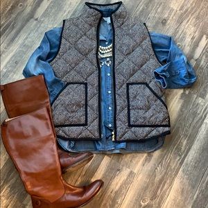 J. Crew Printed Quilted Puffer Vest